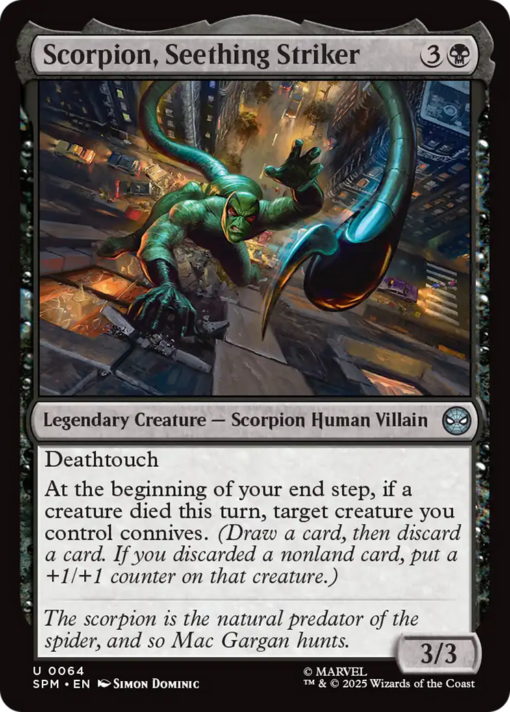 Scorpion, Seething Striker [Marvel's Spider-Man] MTG Single Magic: The Gathering | Red Claw Gaming