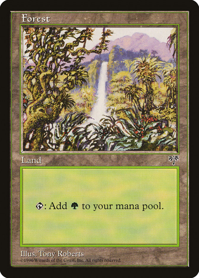 Forest (Waterfall) [Mirage] MTG Single Magic: The Gathering | Red Claw Gaming