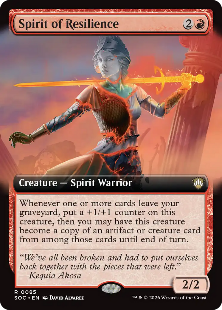 Spirit of Resilience (Extended Art) [Secrets of Strixhaven Commander] MTG Single Magic: The Gathering | Red Claw Gaming
