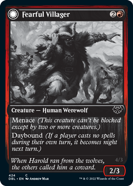 Fearful Villager // Fearsome Werewolf [Innistrad: Double Feature] MTG Single Magic: The Gathering | Red Claw Gaming