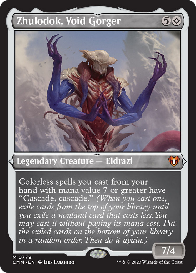 Zhulodok, Void Gorger (Display Commander) (Foil Etched) [Commander Masters] MTG Single Magic: The Gathering | Red Claw Gaming