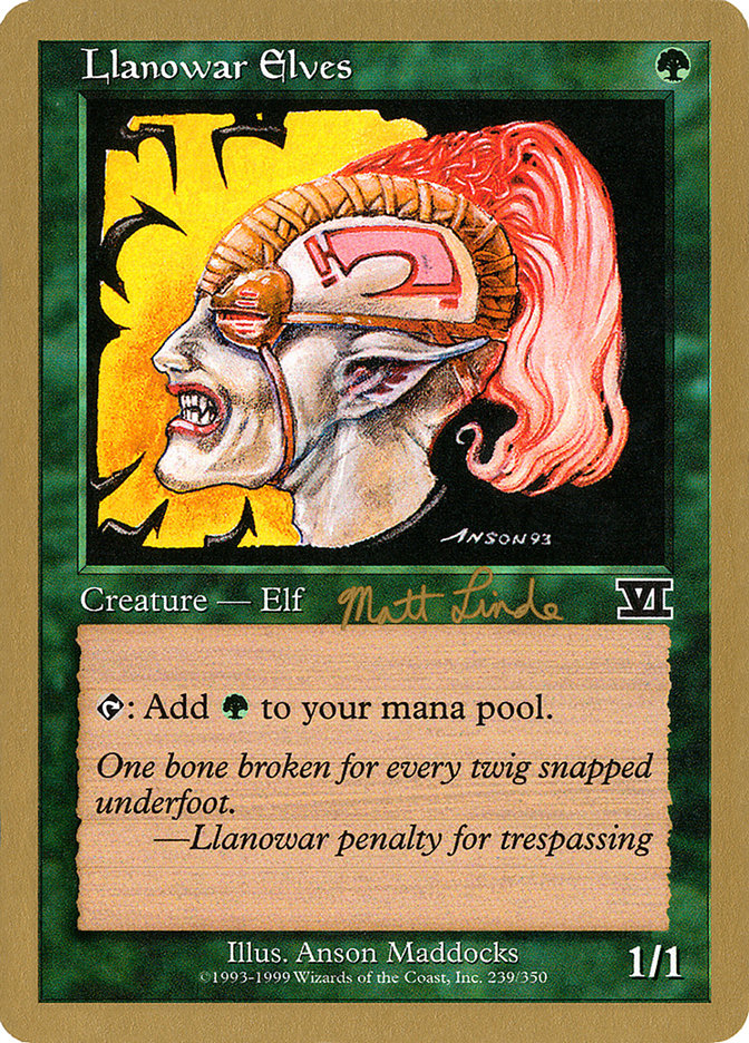 Llanowar Elves (Matt Linde) [World Championship Decks 1999] MTG Single Magic: The Gathering | Red Claw Gaming
