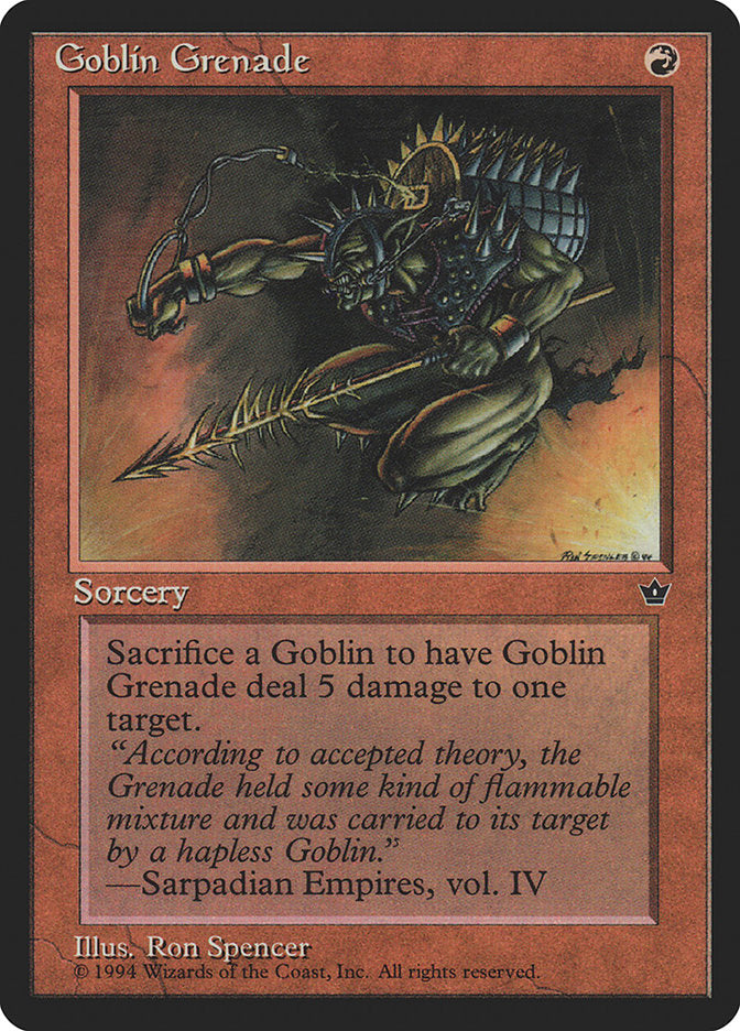 Goblin Grenade (Ron Spencer) [Fallen Empires] MTG Single Magic: The Gathering | Red Claw Gaming