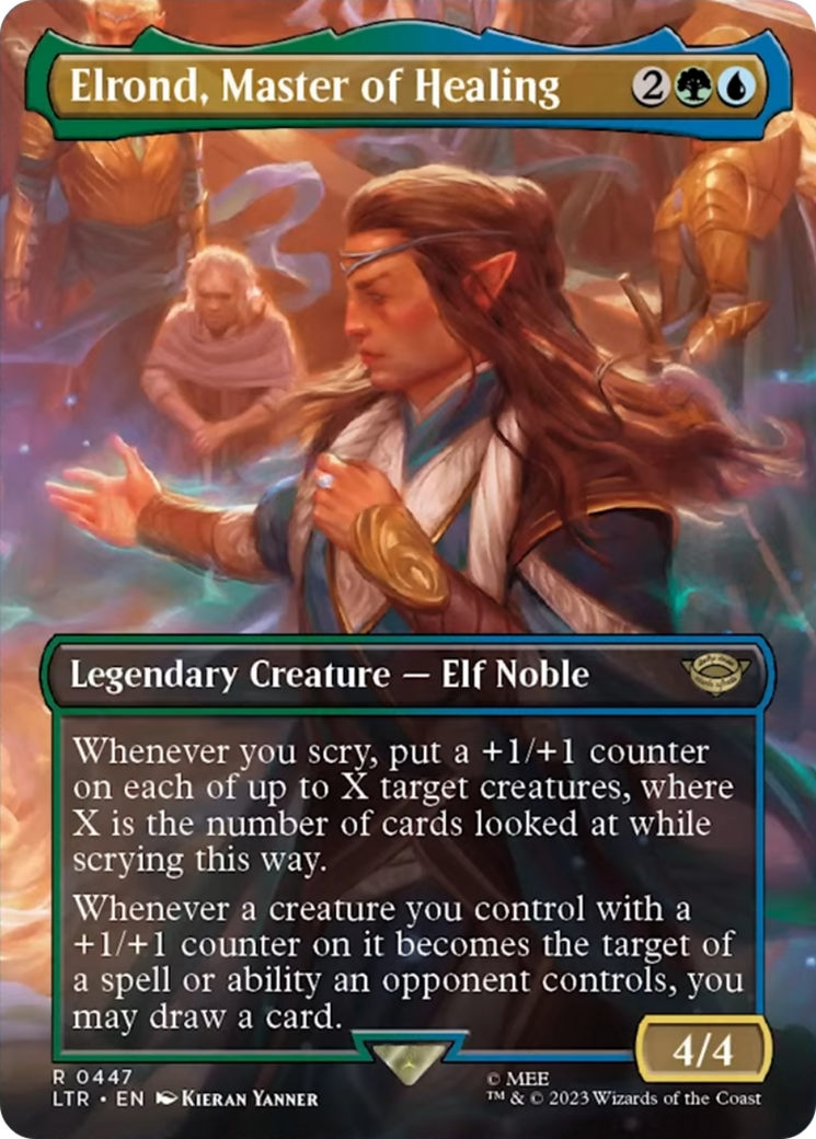 Elrond, Master of Healing (Borderless Alternate Art) [The Lord of the Rings: Tales of Middle-Earth] MTG Single Magic: The Gathering | Red Claw Gaming