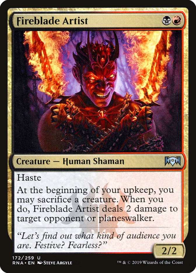 Fireblade Artist [Ravnica Allegiance] MTG Single Magic: The Gathering | Red Claw Gaming