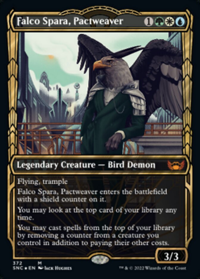 Falco Spara, Pactweaver (Showcase Golden Age Gilded Foil) [Streets of New Capenna] MTG Single Magic: The Gathering | Red Claw Gaming