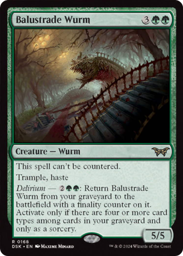 Balustrade Wurm [Duskmourn: House of Horror] MTG Single Magic: The Gathering | Red Claw Gaming