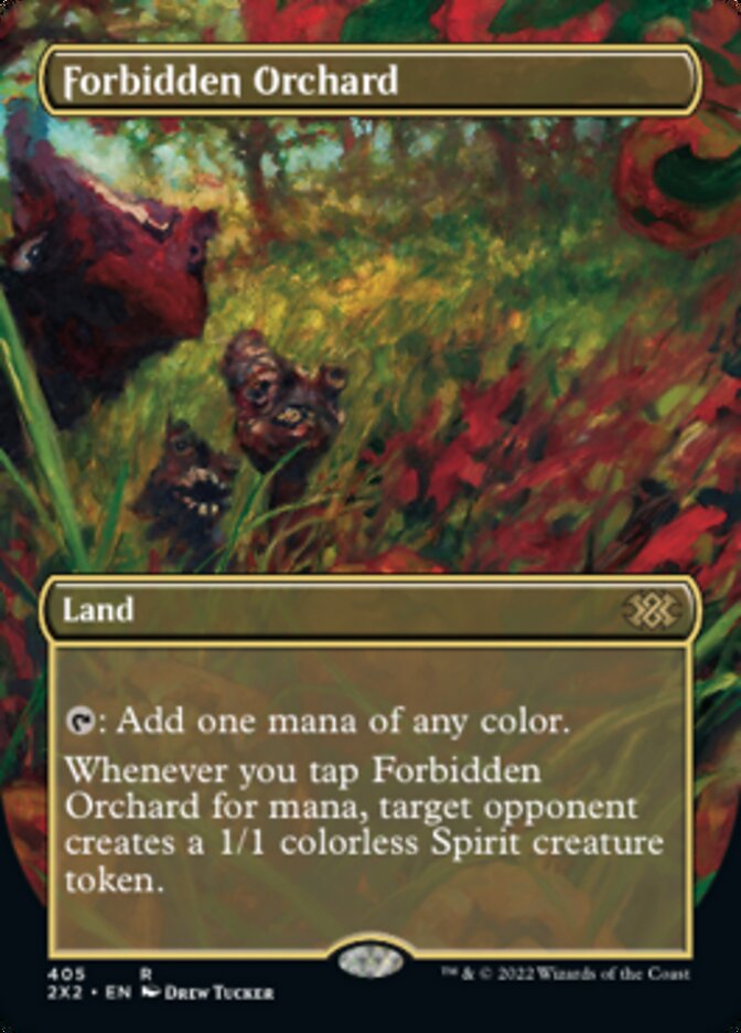 Forbidden Orchard (Borderless Alternate Art) [Double Masters 2022] MTG Single Magic: The Gathering    | Red Claw Gaming