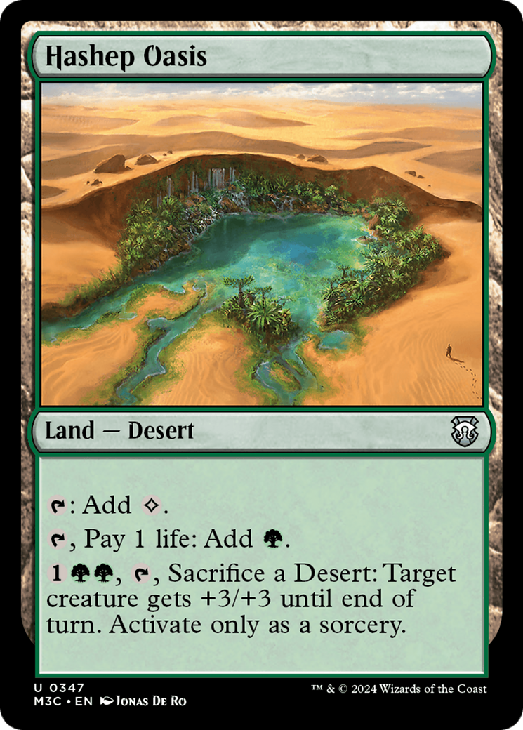 Hashep Oasis (Ripple Foil) [Modern Horizons 3 Commander] MTG Single Magic: The Gathering | Red Claw Gaming