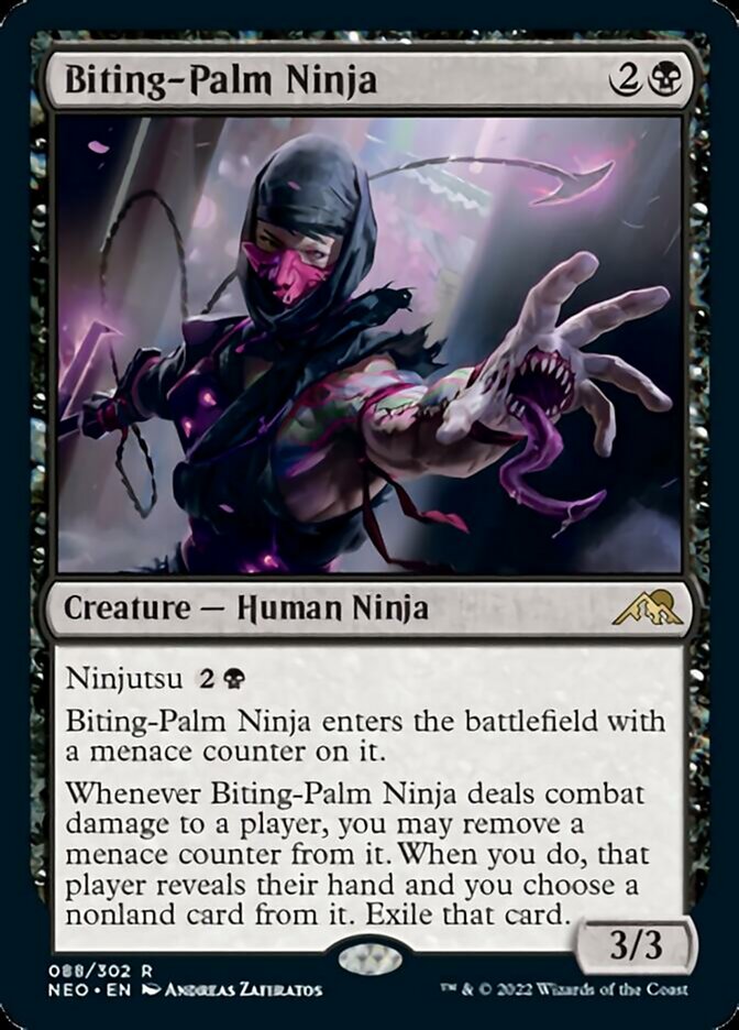 Biting-Palm Ninja [Kamigawa: Neon Dynasty] MTG Single Magic: The Gathering    | Red Claw Gaming