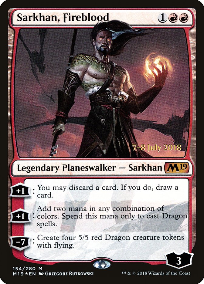 Sarkhan, Fireblood [Core Set 2019 Prerelease Promos] MTG Single Magic: The Gathering | Red Claw Gaming