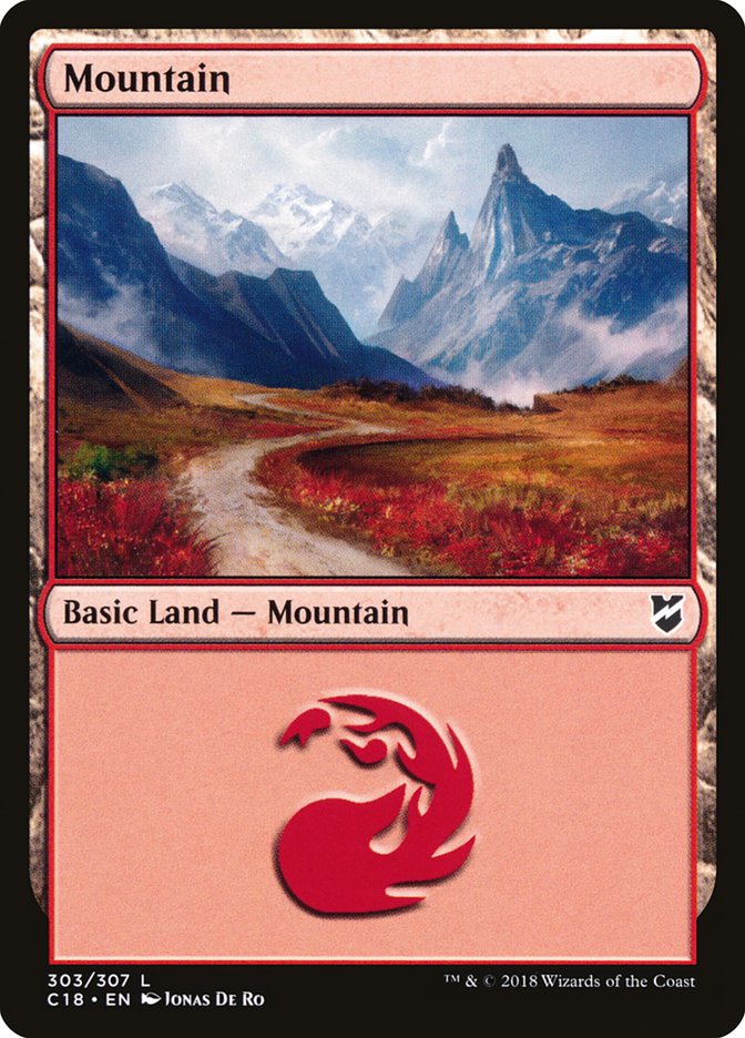 Mountain (303) [Commander 2018] MTG Single Magic: The Gathering | Red Claw Gaming