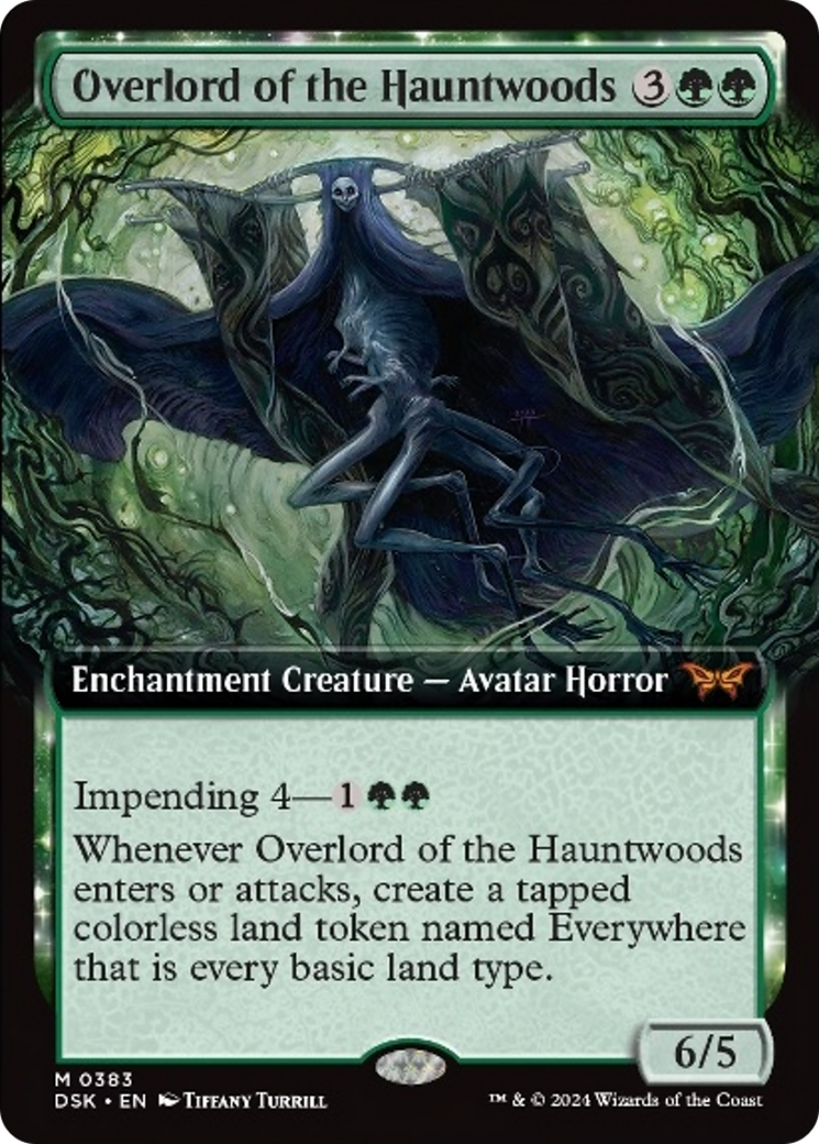Overlord of the Hauntwoods (Extended Art) [Duskmourn: House of Horror] MTG Single Magic: The Gathering | Red Claw Gaming