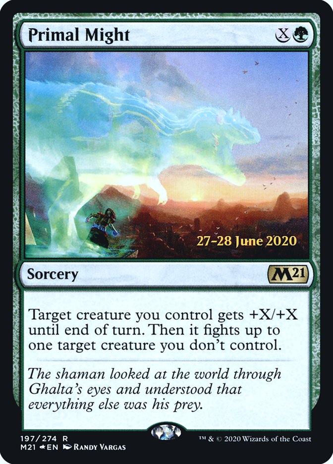 Primal Might [Core Set 2021 Prerelease Promos] MTG Single Magic: The Gathering | Red Claw Gaming
