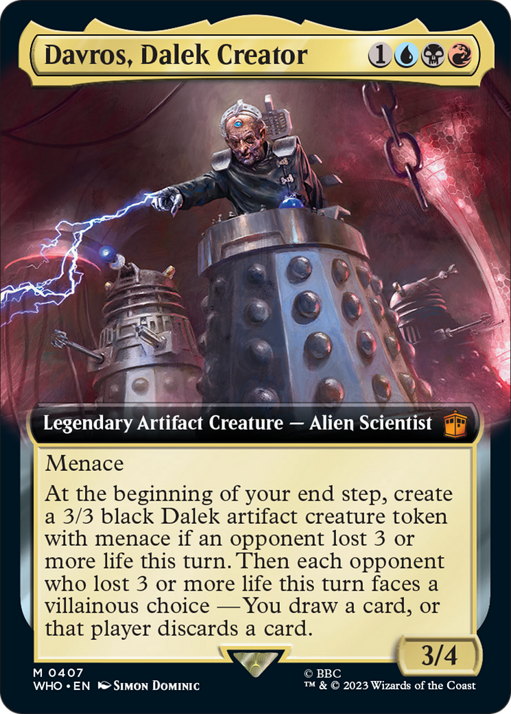 Davros, Dalek Creator (Extended Art) [Doctor Who] MTG Single Magic: The Gathering    | Red Claw Gaming