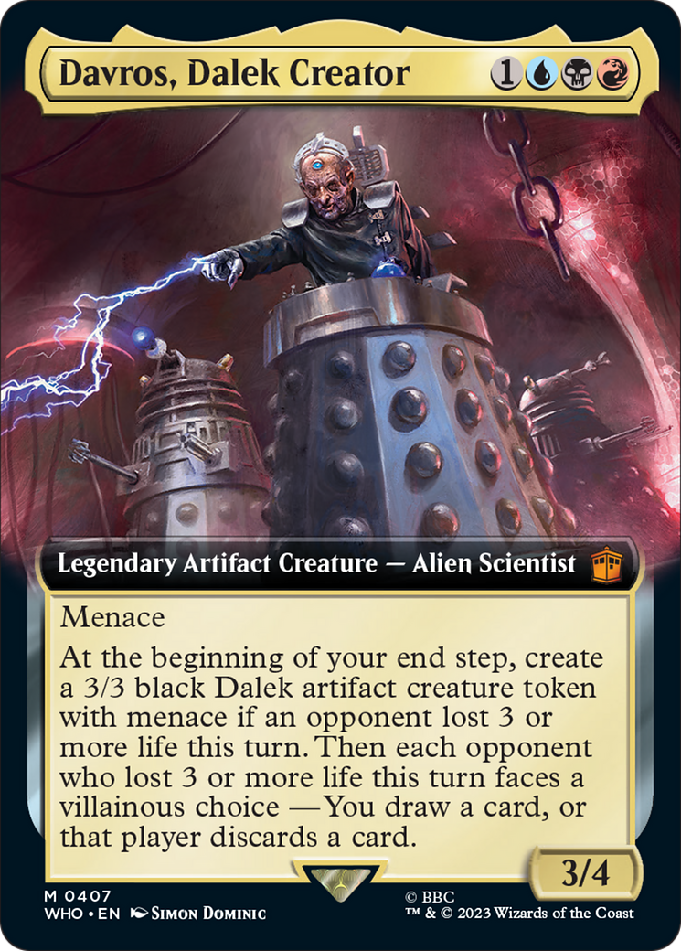 Davros, Dalek Creator (Extended Art) [Doctor Who] MTG Single Magic: The Gathering | Red Claw Gaming