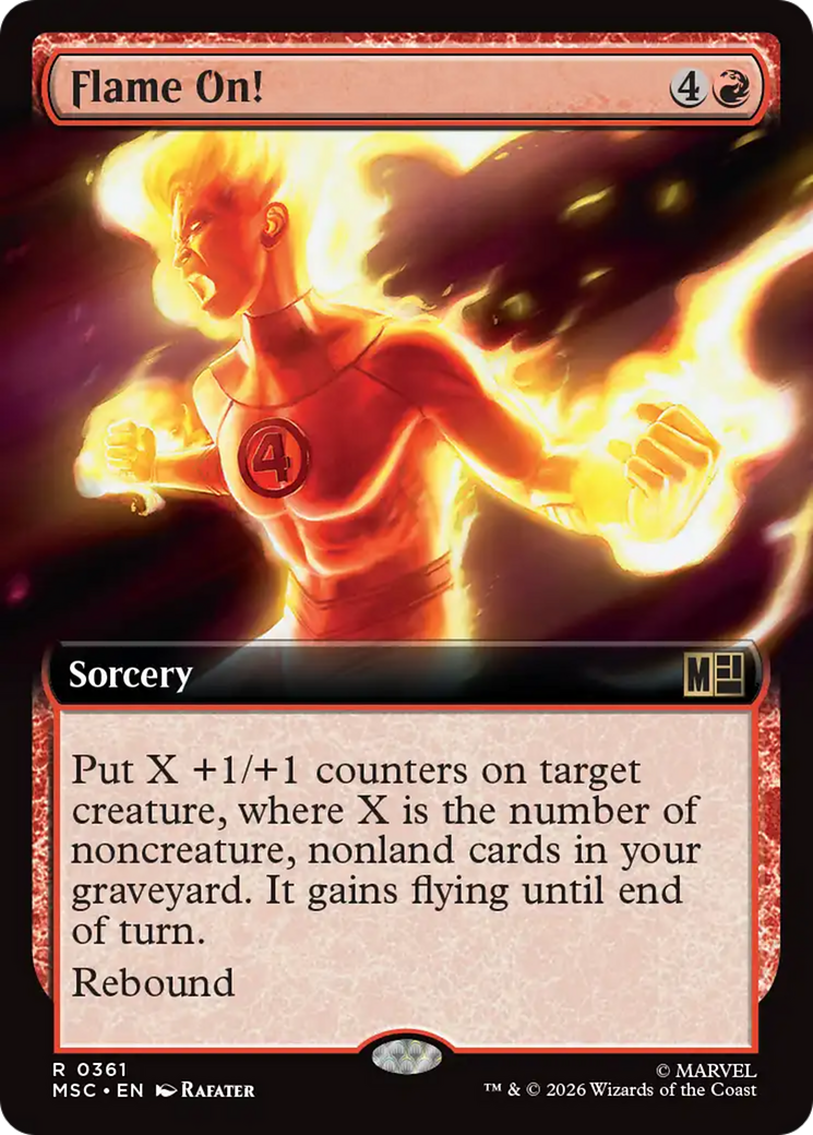 Flame On! (Extended Art) [Marvel Super Heroes Commander] MTG Single Magic: The Gathering | Red Claw Gaming