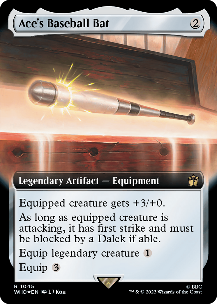 Ace's Baseball Bat (Extended Art) (Surge Foil) [Doctor Who] MTG Single Magic: The Gathering | Red Claw Gaming