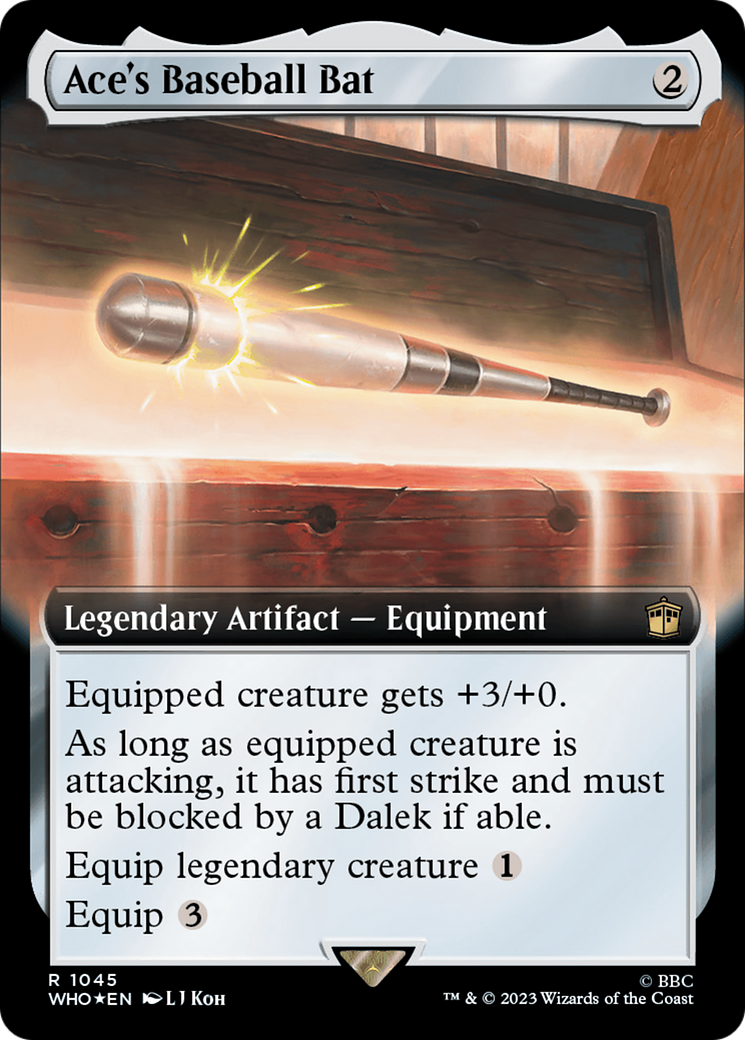Ace's Baseball Bat (Extended Art) (Surge Foil) [Doctor Who] MTG Single Magic: The Gathering    | Red Claw Gaming