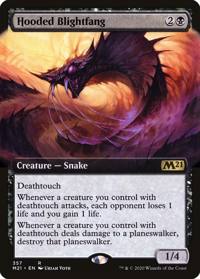 Hooded Blightfang (Extended Art) [Core Set 2021] MTG Single Magic: The Gathering | Red Claw Gaming