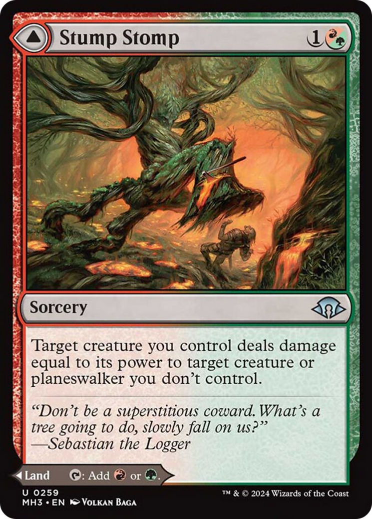 Stump Stomp // Burnwillow Clearing [Modern Horizons 3] MTG Single Magic: The Gathering    | Red Claw Gaming