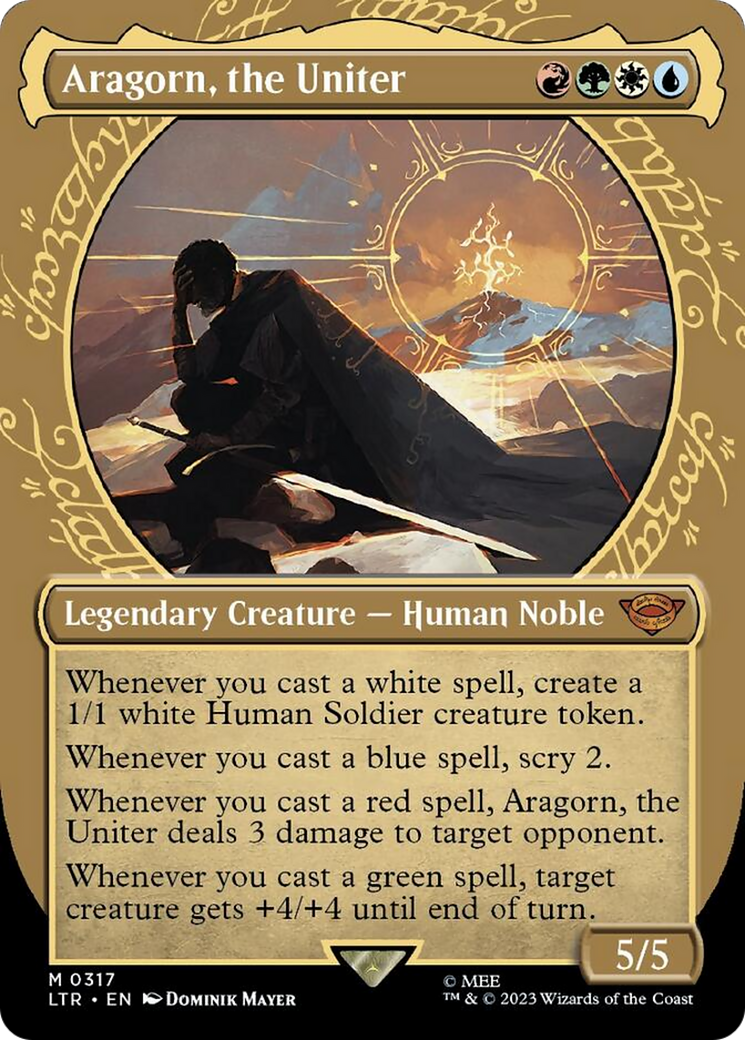 Aragorn, the Uniter (Showcase Ring Frame) [The Lord of the Rings: Tales of Middle-Earth] MTG Single Magic: The Gathering | Red Claw Gaming