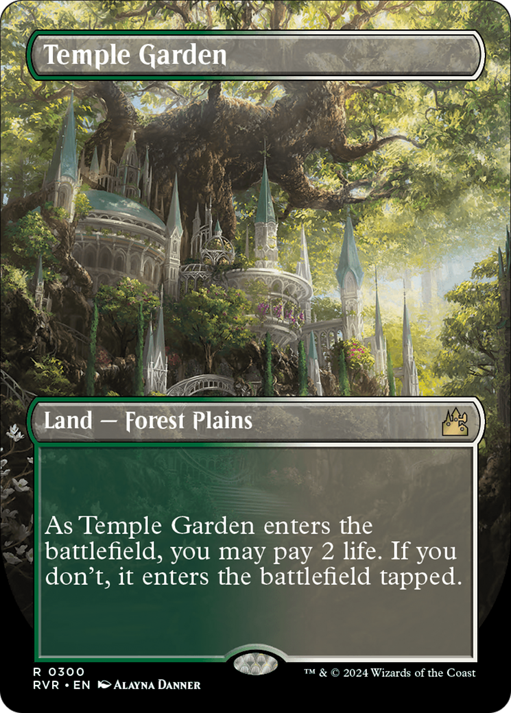 Temple Garden (Borderless) [Ravnica Remastered] MTG Single Magic: The Gathering | Red Claw Gaming