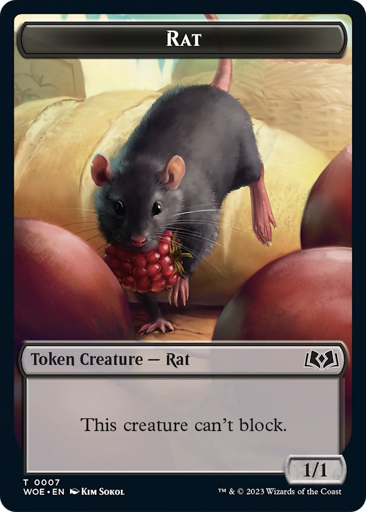 Rat // Food (0011) Double-Sided Token [Wilds of Eldraine Tokens] MTG Single Magic: The Gathering | Red Claw Gaming