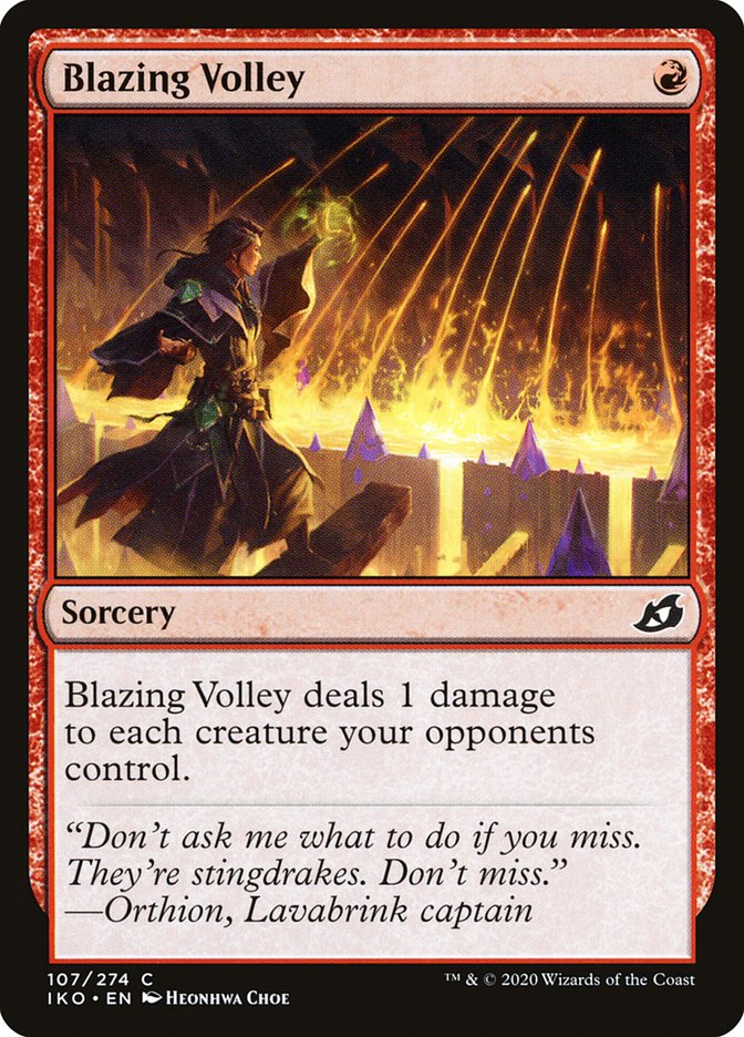 Blazing Volley [Ikoria: Lair of Behemoths] MTG Single Magic: The Gathering | Red Claw Gaming