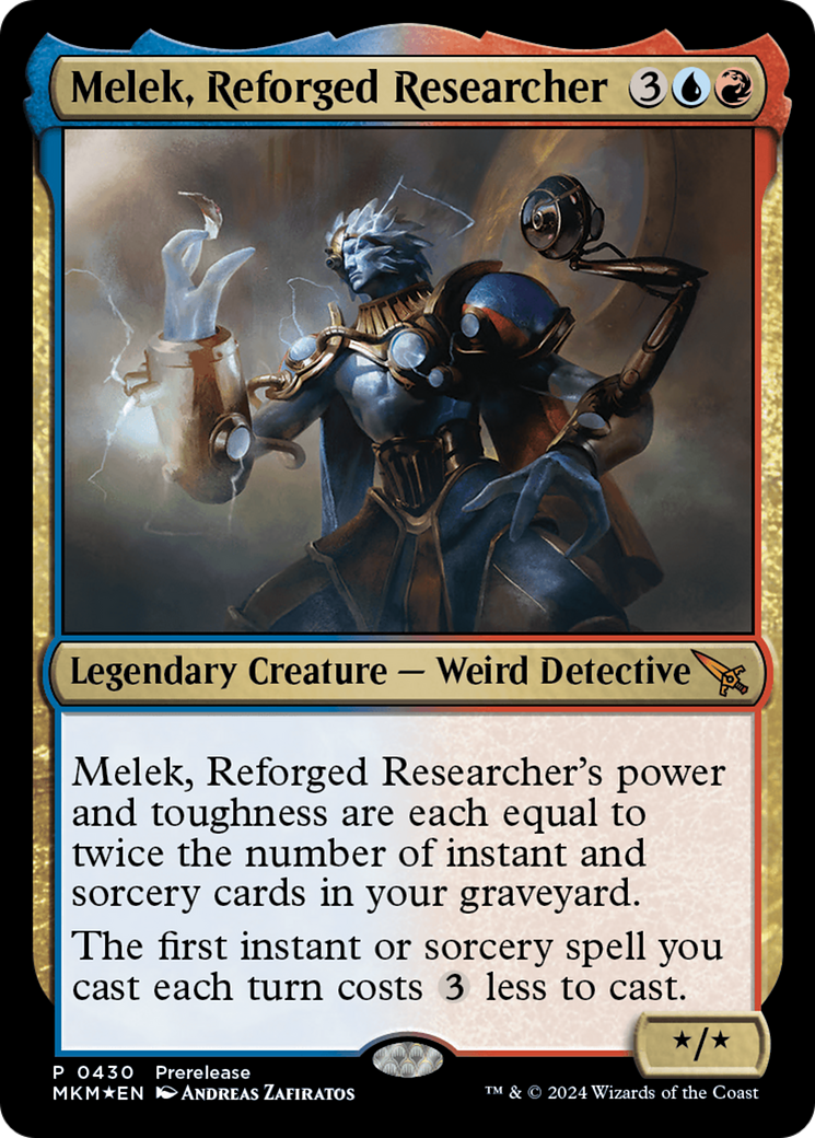 Melek, Reforged Researcher [Murders at Karlov Manor Prerelease Promos] MTG Single Magic: The Gathering    | Red Claw Gaming