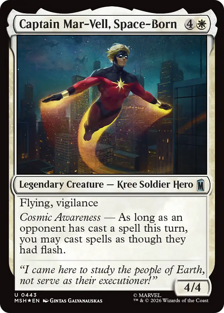 Captain Mar-Vell, Space-Born (Surge Foil) [Marvel Super Heroes] | Red Claw Gaming