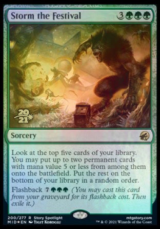 Storm the Festival [Innistrad: Midnight Hunt Prerelease Promos] MTG Single Magic: The Gathering | Red Claw Gaming