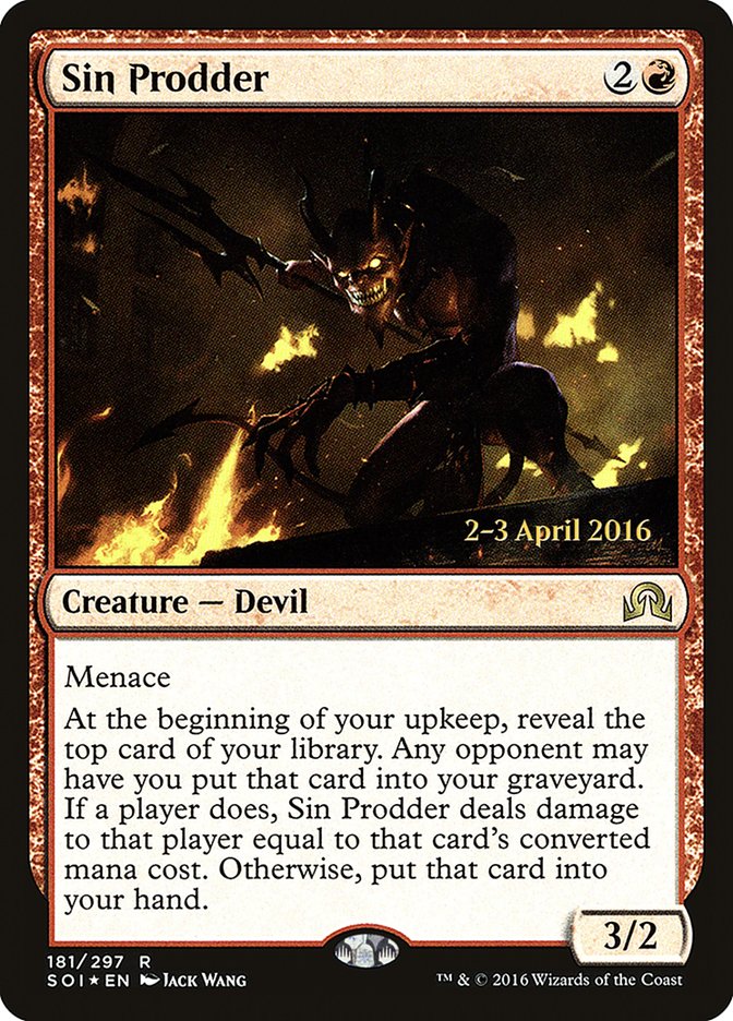 Sin Prodder [Shadows over Innistrad Prerelease Promos] MTG Single Magic: The Gathering | Red Claw Gaming
