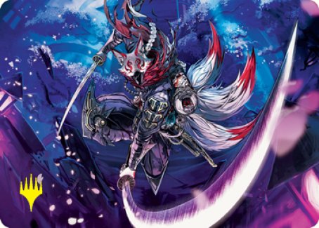 Blade-Blizzard Kitsune Art Card (Gold-Stamped Signature) [Kamigawa: Neon Dynasty Art Series] MTG Single Magic: The Gathering | Red Claw Gaming