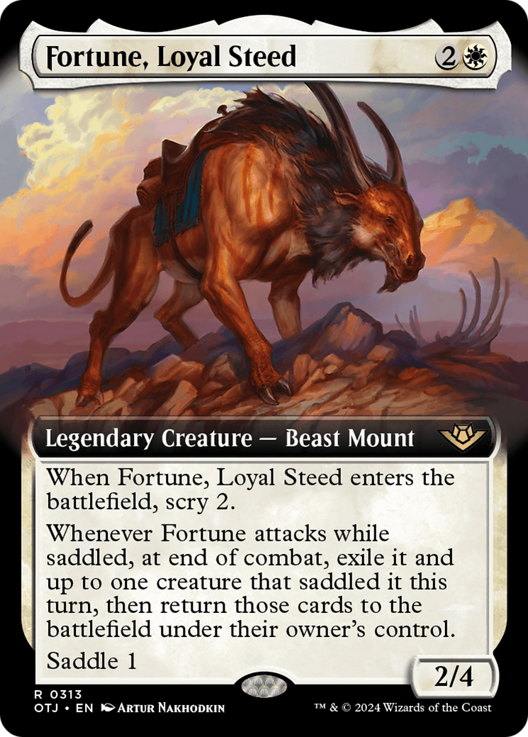 Fortune, Loyal Steed (Extended Art) [Outlaws of Thunder Junction] MTG Single Magic: The Gathering    | Red Claw Gaming