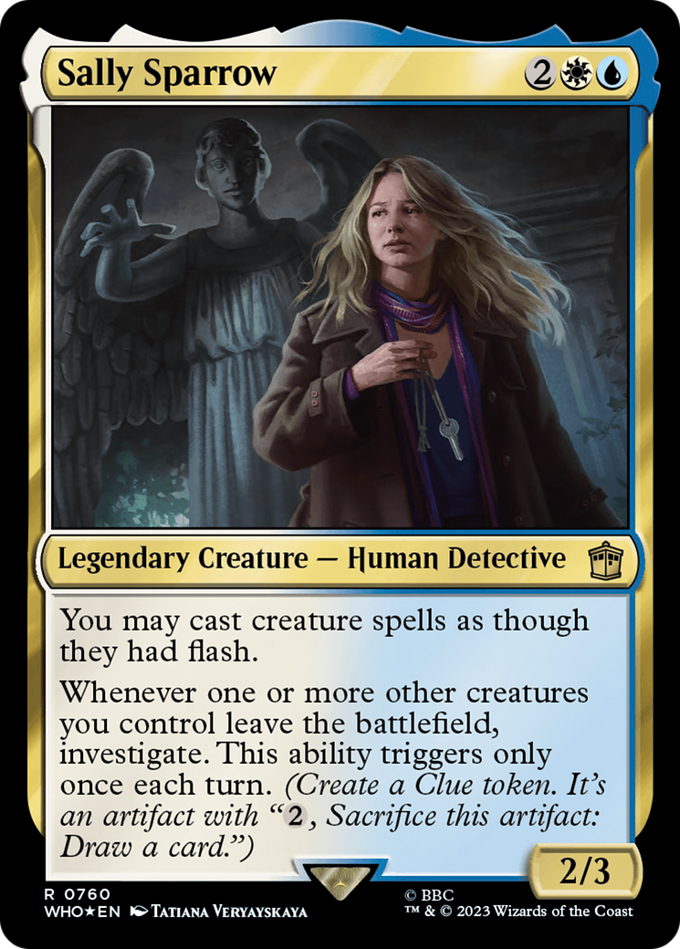Sally Sparrow (Surge Foil) [Doctor Who] MTG Single Magic: The Gathering | Red Claw Gaming