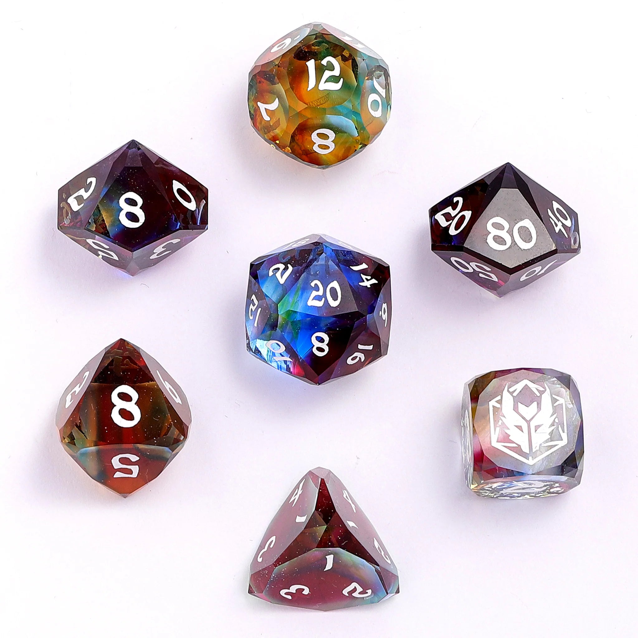 Dragon’s Hoard Luster Cut Dice Set - Prismatic Glass Dice Hymgho Dice | Red Claw Gaming