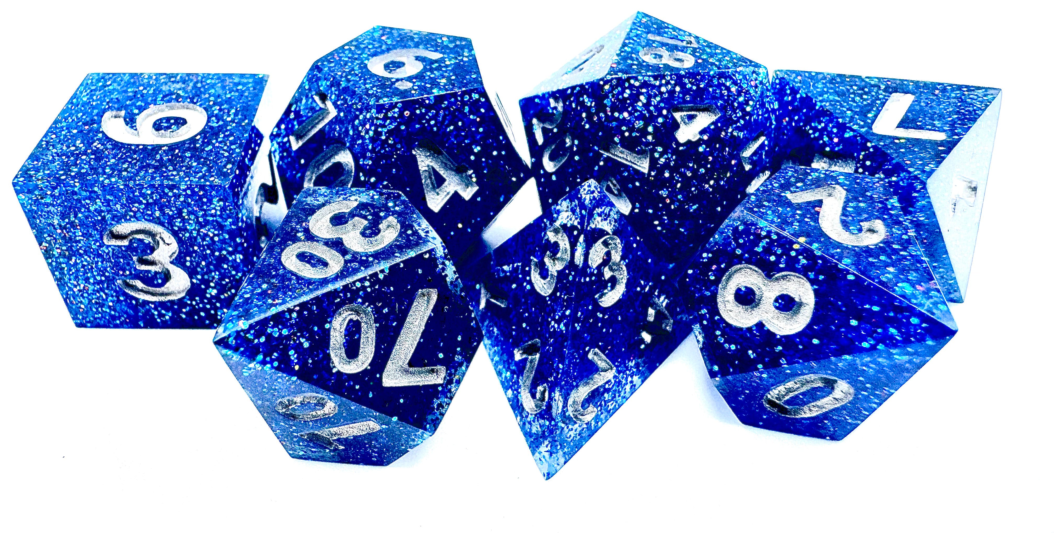 Siren's Forge - Blue Glitter Bomb Dice Set | Red Claw Gaming