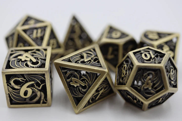 Dragon Essence: Bronze - Hollow Metal RPG Dice Set Dice & Counters Foam Brain Games | Red Claw Gaming