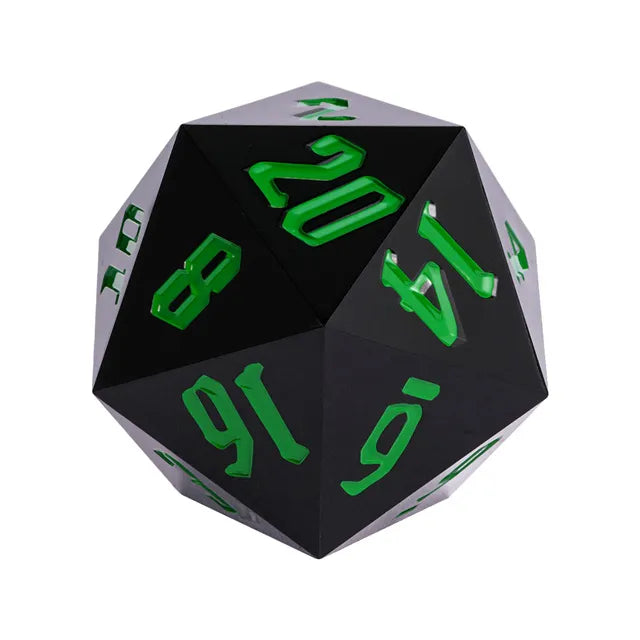 55MM TITAN D20 Dice & Counters Foam Brain Games Contamination - Black and Green   | Red Claw Gaming