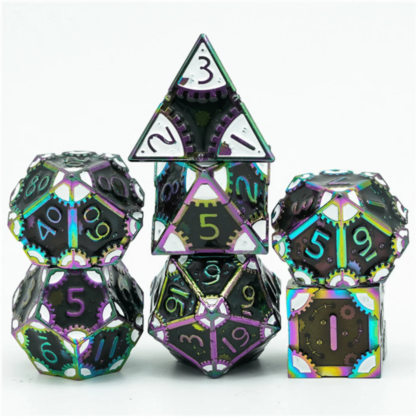 STEAMPUNK: DARK LORD - METAL RPG DICE SET Dice & Counters Foam Brain Games    | Red Claw Gaming