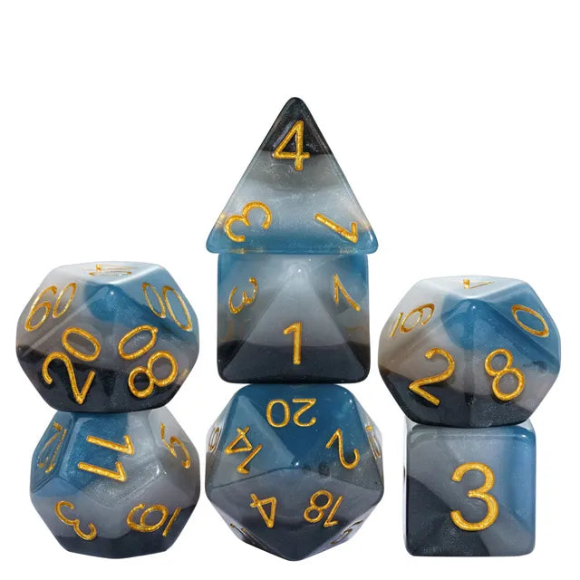 DENIM SWIRLS RPG DICE SET Dice & Counters Foam Brain Games    | Red Claw Gaming