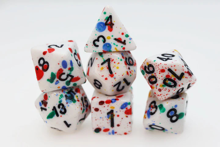 Paint Splatter RPG Dice Set Dice & Counters Foam Brain Games    | Red Claw Gaming