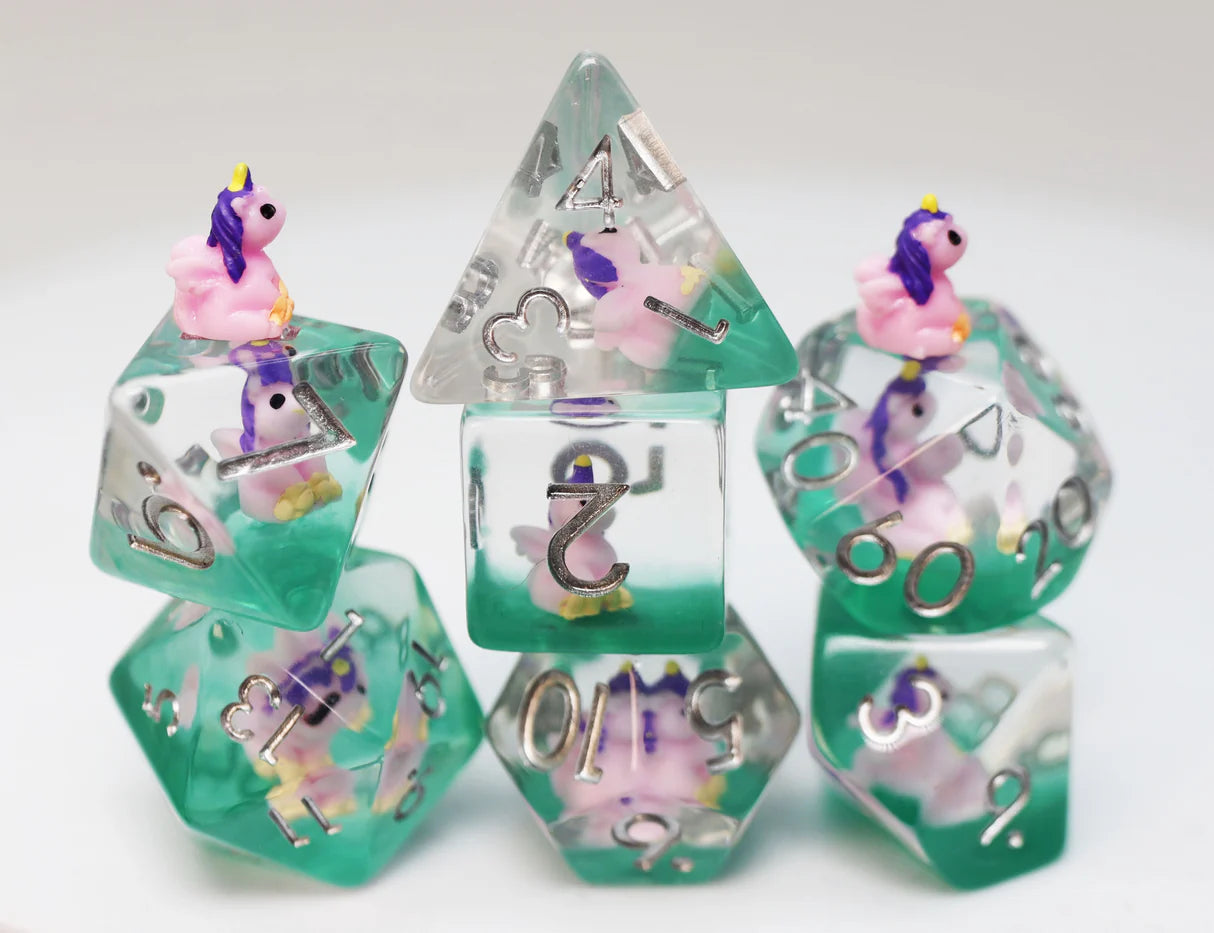 Enchanting Unicorn RPG Dice Set Dice & Counters Foam Brain Games | Red Claw Gaming