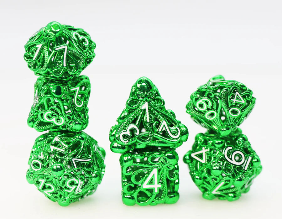 Mind Eater: Green - Hollow Metal RPG Dice Set Dice & Counters Foam Brain Games | Red Claw Gaming