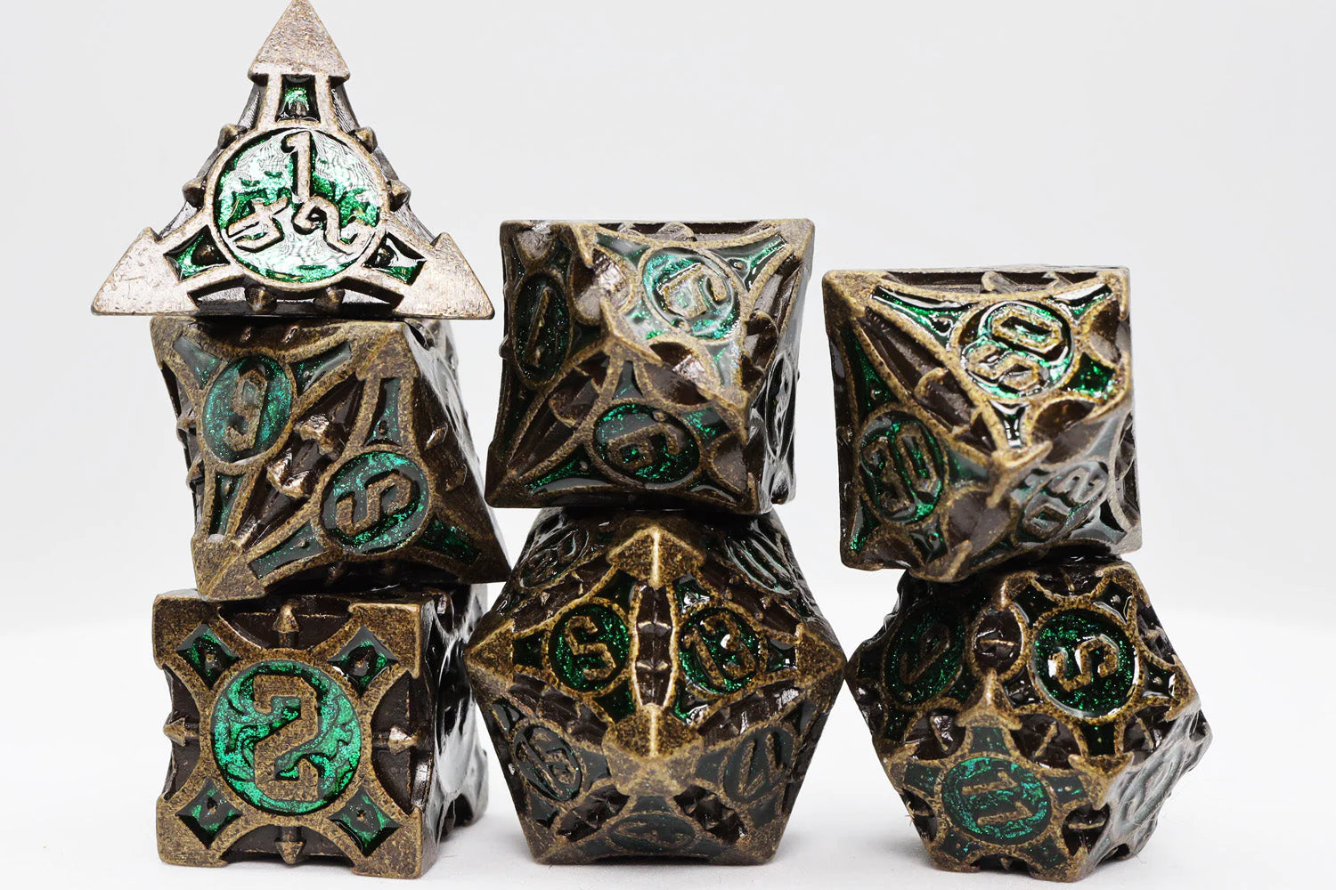 ANCIENT FOREST ARROW RPG METAL DICE SET Dice & Counters Foam Brain Games    | Red Claw Gaming