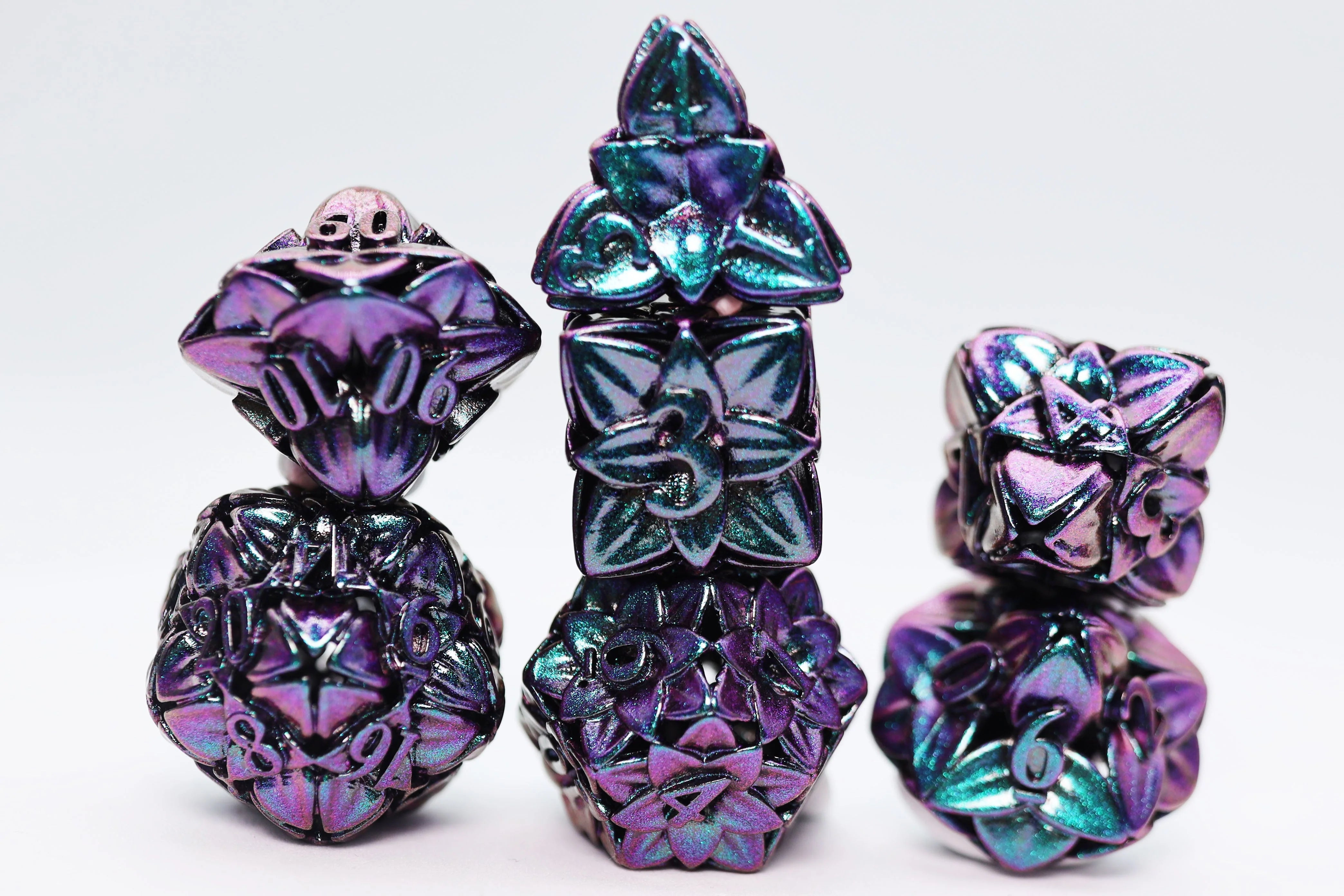 OTHERWORLDLY HOLLOW FLOWER RPG METAL DICE SET Dice & Counters Foam Brain Games    | Red Claw Gaming