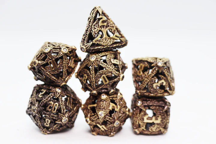 TREE OF HUMILITY - RPG HOLLOW METAL DICE SET Dice & Counters Foam Brain Games    | Red Claw Gaming