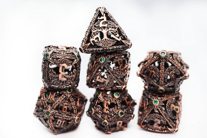 TREE OF JUSTICE - RPG HOLLOW METAL DICE SET Dice & Counters Foam Brain Games    | Red Claw Gaming