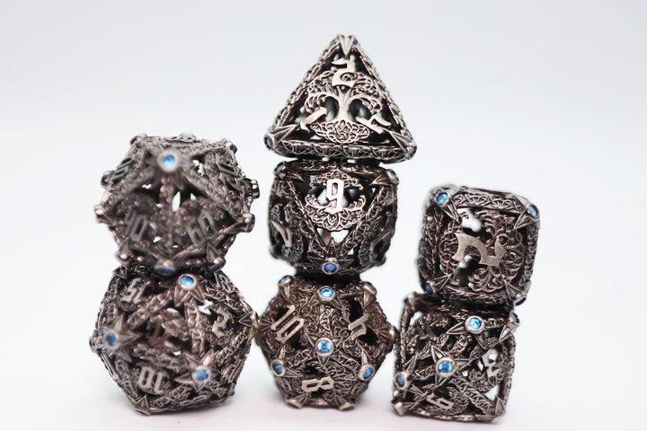 TREE OF PERSEVERANCE - RPG HOLLOW METAL DICE SET Dice & Counters Foam Brain Games    | Red Claw Gaming